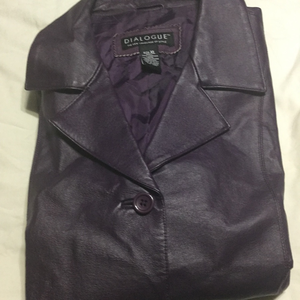 Purple Leather Jacket XL